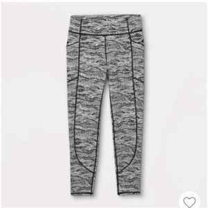 Girls black and white textured pocket leggings - All in Motion - XS